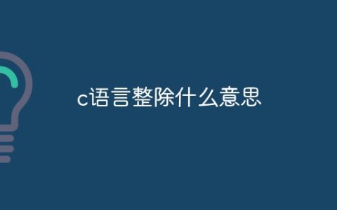 c语言整除什么意思