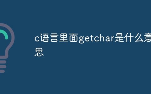 c语言里面getchar是什么意思