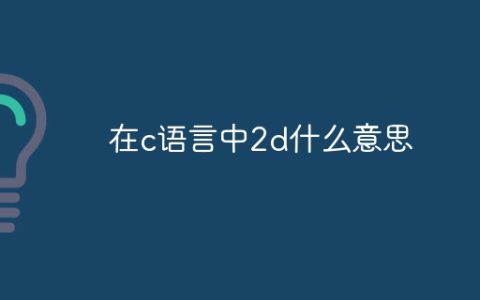 在c语言中2d什么意思