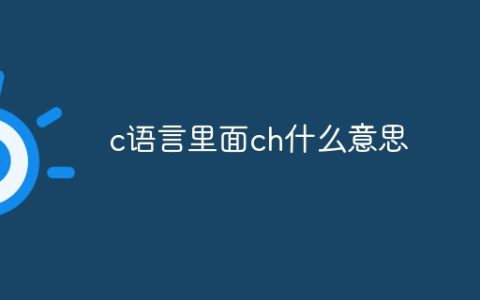 c语言里面ch什么意思
