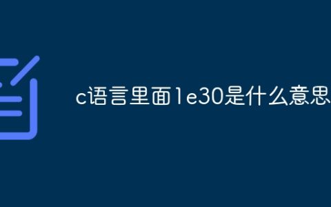 c语言里面1e30是什么意思