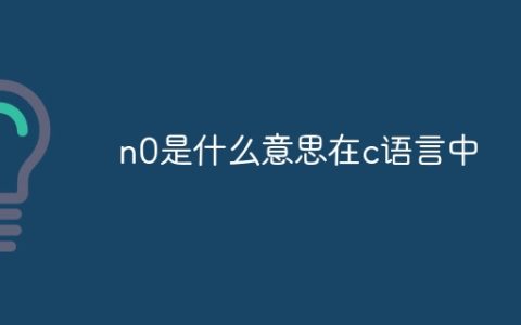 n0是什么意思在c语言中