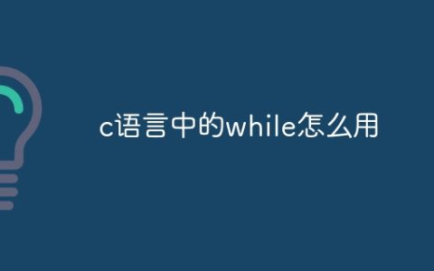 c语言中的while怎么用