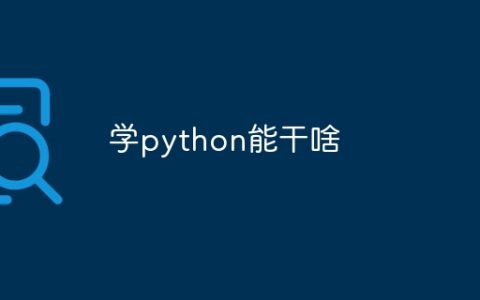 学python能干啥