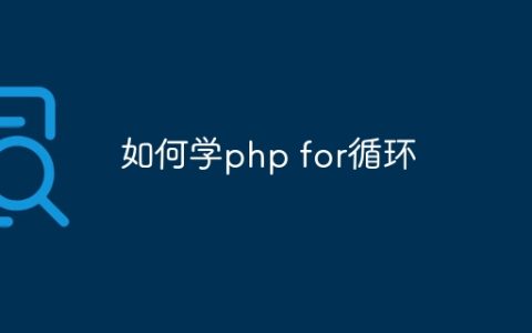 如何学php for循环
