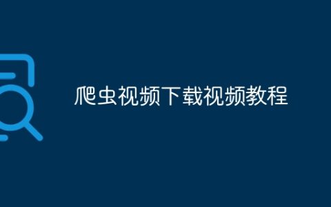 爬虫视频下载视频教程