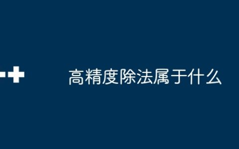高精度除法属于什么