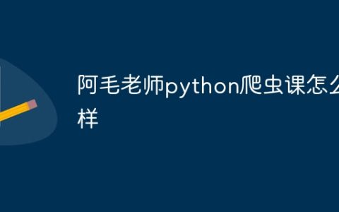 阿毛老师python爬虫课怎么样