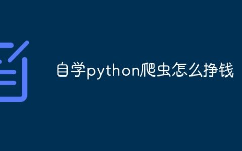 自学python爬虫怎么挣钱