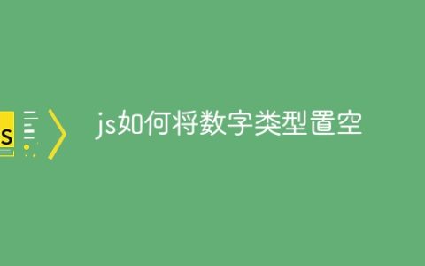 js如何将数字类型置空