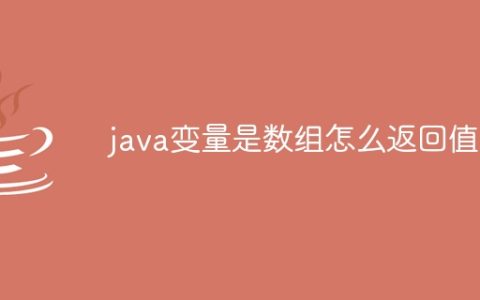 java变量是数组怎么返回值