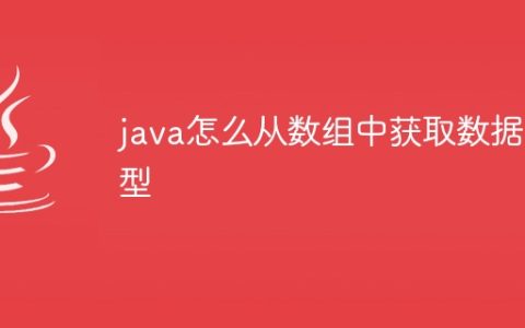 java怎么从数组中获取数据类型