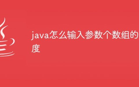 java怎么输入参数个数组的长度