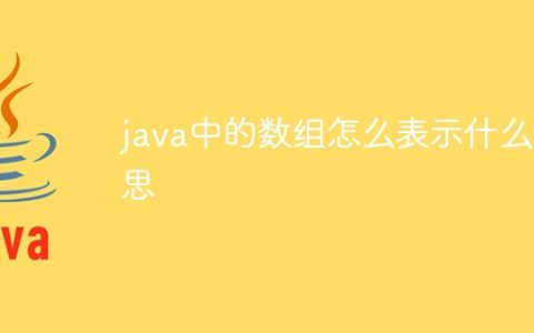 java中的数组怎么表示什么意思