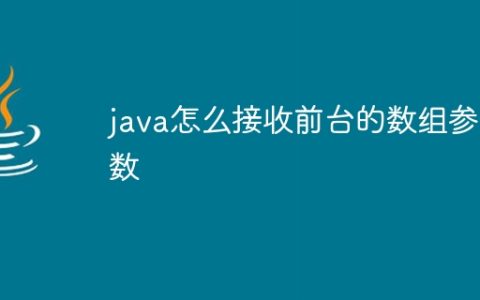 java怎么接收前台的数组参数