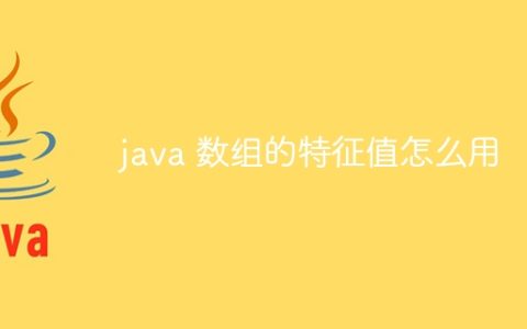 java 数组的特征值怎么用