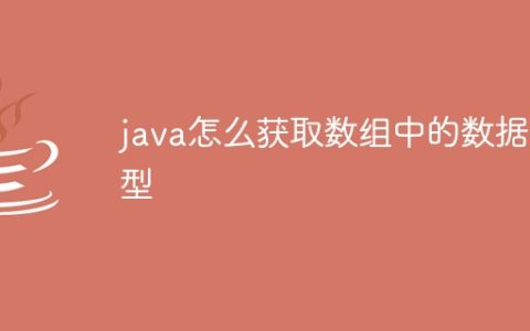 java怎么获取数组中的数据类型