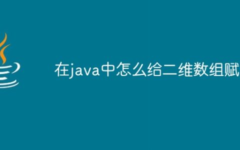 在java中怎么给二维数组赋值