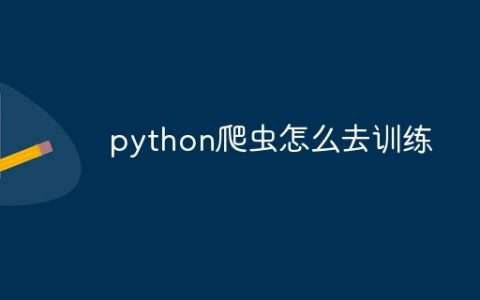 python爬虫怎么去训练