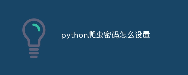 python爬虫密码怎么设置