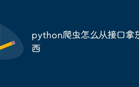 python爬虫怎么从接口拿东西