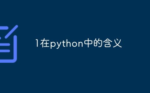 1在python中的含义