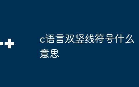 c语言双竖线符号什么意思