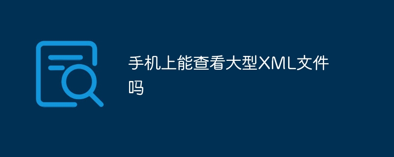 手机上能查看大型XML文件吗