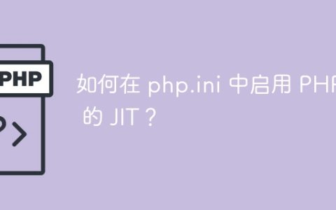 如何在 php.ini 中启用 PHP 8 的 JIT？