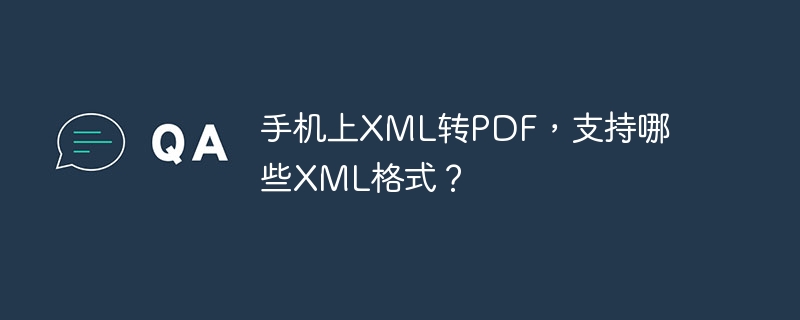 手机上XML转PDF,支持哪些XML格式?