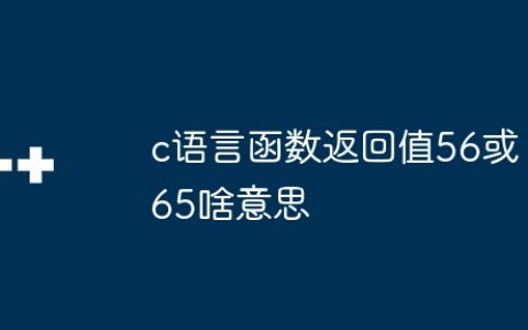 c语言函数返回值56或65啥意思