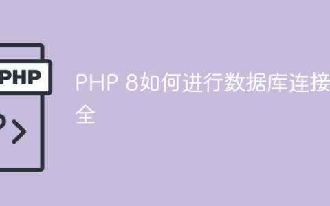 PHP 8如何进行数据库连接安全