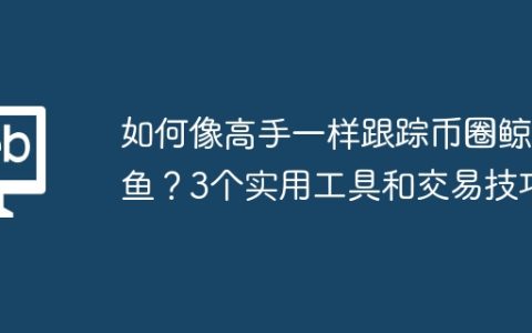 如何像高手一样跟踪币圈鲸鱼？3个实用工具和交易技巧