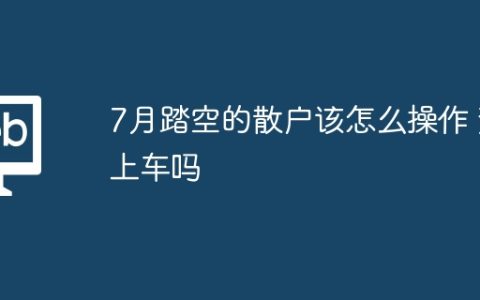 7月踏空的散户该怎么操作 还上车吗