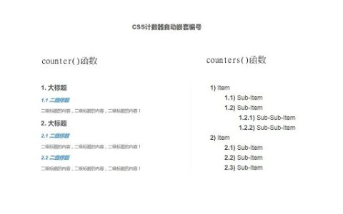 css计数器如何实现自动嵌套编号
