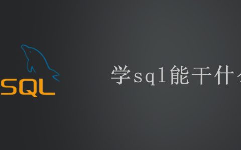 学sql能干什么