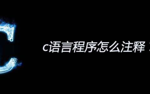 c语言程序怎么注释？