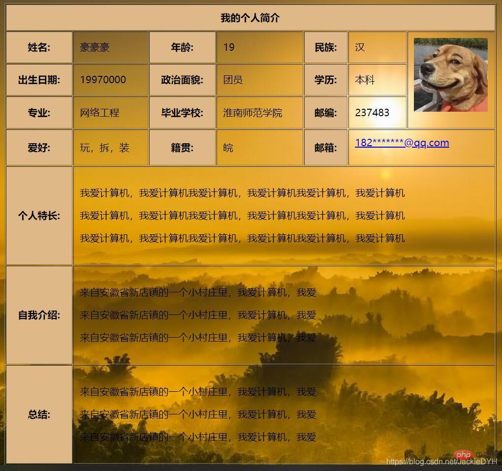 教你一招纯HTML制作个人简历