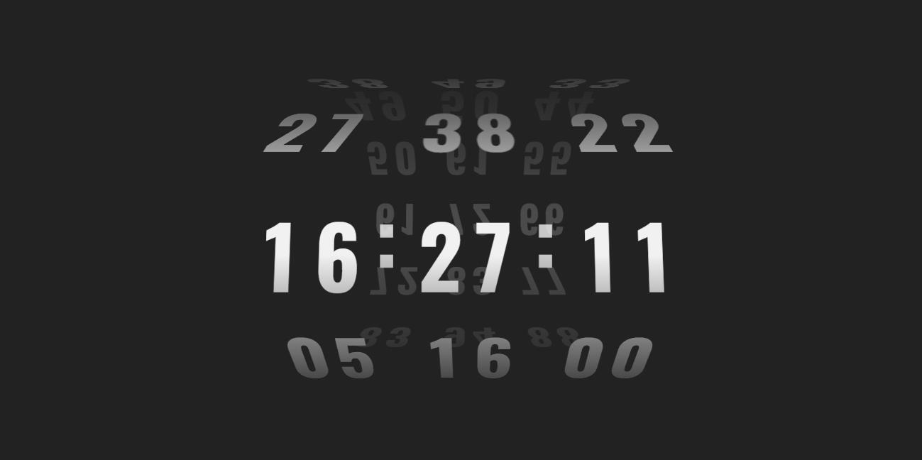 splitting+css3制作的3D立体数字时钟滚动特效