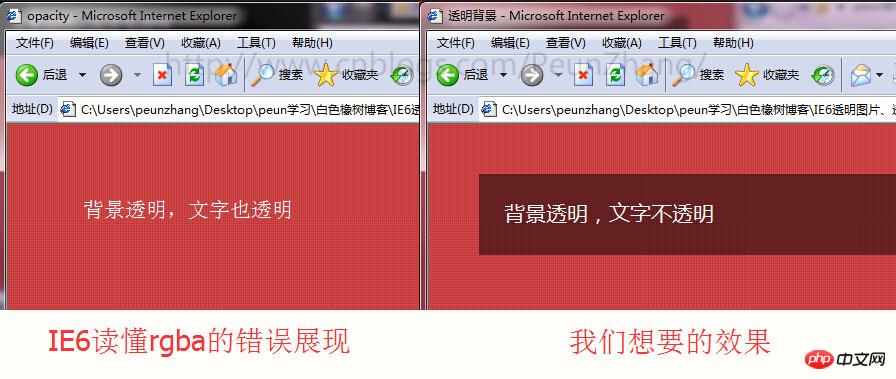 css实现背景透明和文字不透明方法