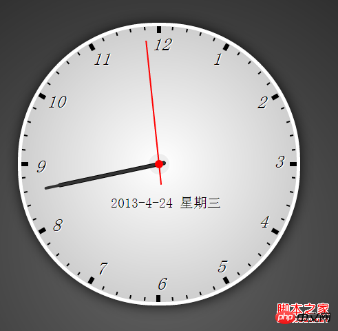 利用Css3和Js制作时钟的代码