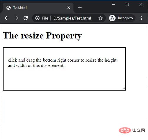 resize不是已知的css属性?